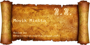 Movik Mietta névjegykártya